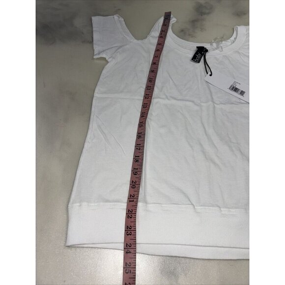 NWT Bobi Los Angeles One Shoulder Cutout Tee in Lightweight Jersey White Size S - Picture 6 of 6